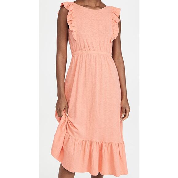 ba&sh Dresses & Skirts - ba&sh Voyce Pink Cotton Ruffles Midi Dress Size Large